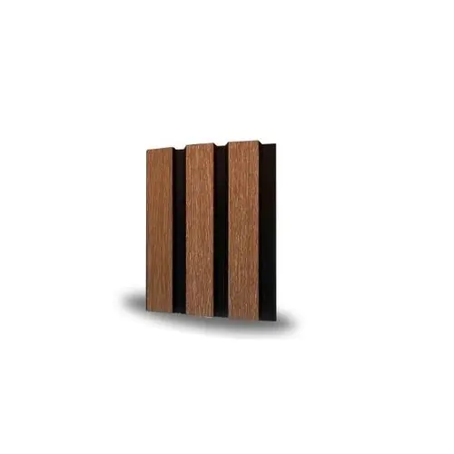 3 Kanal Yarım Kaplama Ceviz Dekoratif Duvar Paneli